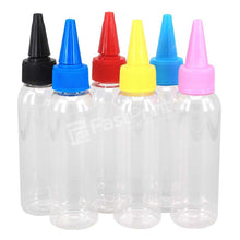 Load image into Gallery viewer, Botol Lancip PET Tutup Warna 100 ML 1 Set