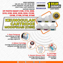 Load image into Gallery viewer, Cartridge CISS HP Photo Smart 3108, 3110, 3308, 3310, 6180, 8230, 8238, 8250, C5188, C6188, C7188, D7168, D7368