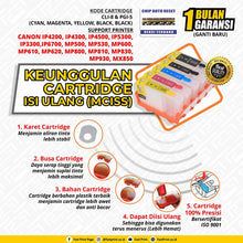 Load image into Gallery viewer, Cartridge MCISS Refillable Canon IP4200, IP4300, IP4500, IP5300, IP3300, MP500, MP530, MP600, MP610, MP620, MP800, MP810, MP830, MP930, MX850 Kosongan
