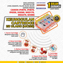 Load image into Gallery viewer, Cartridge MCISS Refillable Canon IP4970, IP4870, IP6550, IX6500, IX6560, MG5170 Kosongan