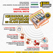 Load image into Gallery viewer, Cartridge MCISS Refillable Canon MG6370, MG7170, IP8770 Plus Tinta