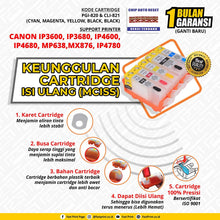 Load image into Gallery viewer, Cartridge MCISS Refillable Canon IP3680, IP4600, IP4680, MP638, MP545, IP4760 Kosongan